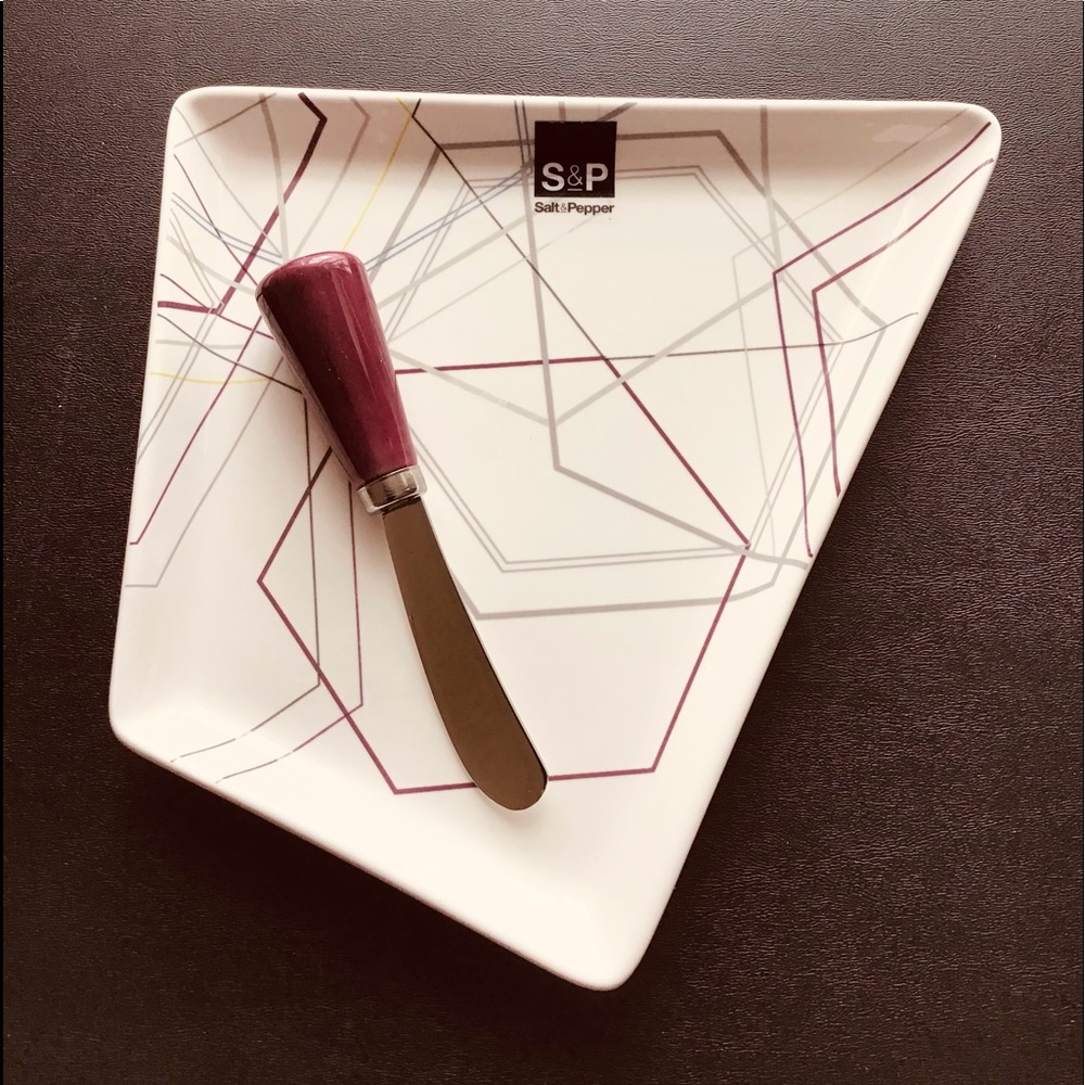 Pate plate with knife